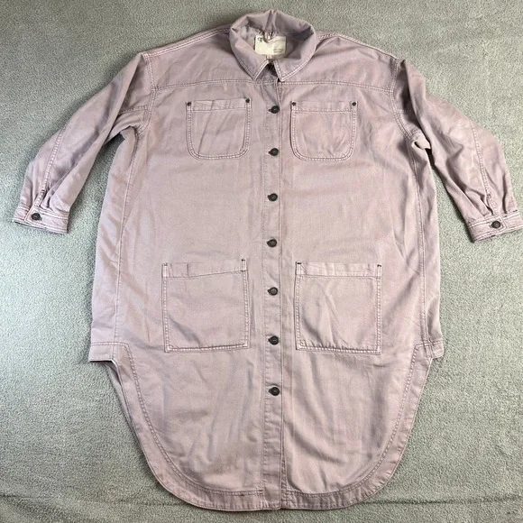 Antropologie PILCRO Utility Dress Women's‎ Large Button Front Pink - Picture 4 of 15